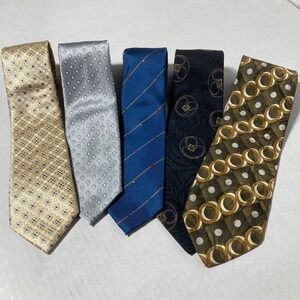 Lot 5 Made In Italy Men's 100% Silk Ties Firenze Berlioni Saks Balmain Luiselli‎